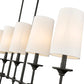 Z-Lite Emily 6" 5-Light Matte Black Island Light With Off White Cloth Cover Shade