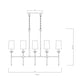 Z-Lite Emily 6" 5-Light Matte Black Island Light With Off White Cloth Cover Shade