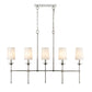 Z-Lite Emily 6" 5-Light Polished Nickel Island Light With Off White Cloth Cover Shade