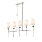 Z-Lite Emily 6" 5-Light Polished Nickel Island Light With Off White Cloth Cover Shade