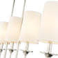 Z-Lite Emily 6" 5-Light Polished Nickel Island Light With Off White Cloth Cover Shade