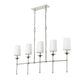 Z-Lite Emily 6" 5-Light Polished Nickel Island Light With Off White Cloth Cover Shade