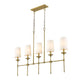 Z-Lite Emily 6" 5-Light Rubbed Brass Island Light With Off White Cloth Cover Shade