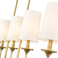 Z-Lite Emily 6" 5-Light Rubbed Brass Island Light With Off White Cloth Cover Shade