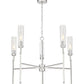Z-Lite Esme 32" 5-Light Brushed Nickel Steel Frame Clear Glass Shade Chandelier