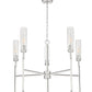 Z-Lite Esme 32" 5-Light Brushed Nickel Steel Frame Clear Glass Shade Chandelier