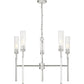 Z-Lite Esme 32" 5-Light Brushed Nickel Steel Frame Clear Glass Shade Chandelier