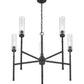 Z-Lite Esme 32" 5-Light Matte Black Steel Frame Clear Glass Shade Chandelier