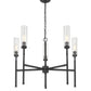 Z-Lite Esme 32" 5-Light Matte Black Steel Frame Clear Glass Shade Chandelier