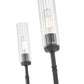 Z-Lite Esme 32" 5-Light Matte Black Steel Frame Clear Glass Shade Chandelier