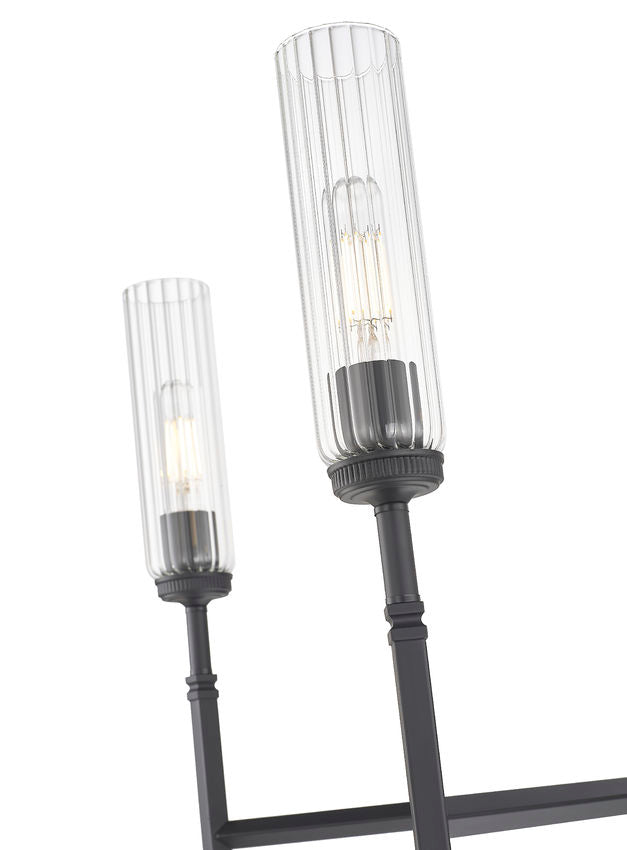 Z-Lite Esme 32" 5-Light Matte Black Steel Frame Clear Glass Shade Chandelier