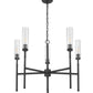 Z-Lite Esme 32" 5-Light Matte Black Steel Frame Clear Glass Shade Chandelier