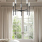 Z-Lite Esme 32" 5-Light Matte Black Steel Frame Clear Glass Shade Chandelier