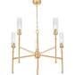 Z-Lite Esme 32" 5-Light Modern Gold Steel Frame Clear Glass Shade Chandelier