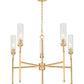 Z-Lite Esme 32" 5-Light Modern Gold Steel Frame Clear Glass Shade Chandelier