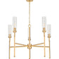 Z-Lite Esme 32" 5-Light Modern Gold Steel Frame Clear Glass Shade Chandelier