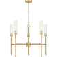 Z-Lite Esme 32" 5-Light Modern Gold Steel Frame Clear Glass Shade Chandelier