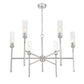 Z-Lite Esme 38" 6-Light Brushed Nickel Steel Frame Clear Glass Shade Chandelier