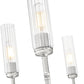 Z-Lite Esme 38" 6-Light Brushed Nickel Steel Frame Clear Glass Shade Chandelier