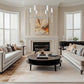 Z-Lite Esme 38" 6-Light Brushed Nickel Steel Frame Clear Glass Shade Chandelier
