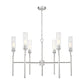 Z-Lite Esme 38" 6-Light Brushed Nickel Steel Frame Clear Glass Shade Chandelier