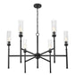 Z-Lite Esme 38" 6-Light Matte Black Steel Frame Clear Glass Shade Chandelier