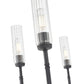 Z-Lite Esme 38" 6-Light Matte Black Steel Frame Clear Glass Shade Chandelier