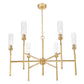Z-Lite Esme 38" 6-Light Modern Gold Steel Frame Clear Glass Shade Chandelier