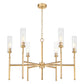 Z-Lite Esme 38" 6-Light Modern Gold Steel Frame Clear Glass Shade Chandelier