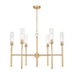 Z-Lite Esme 38" 6-Light Modern Gold Steel Frame Clear Glass Shade Chandelier