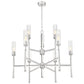 Z-Lite Esme 38" 9-Light Brushed Nickel Steel Frame Clear Glass Shade Chandelier