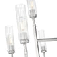 Z-Lite Esme 38" 9-Light Brushed Nickel Steel Frame Clear Glass Shade Chandelier