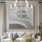 Z-Lite Esme 38" 9-Light Brushed Nickel Steel Frame Clear Glass Shade Chandelier