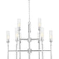 Z-Lite Esme 38" 9-Light Brushed Nickel Steel Frame Clear Glass Shade Chandelier