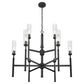 Z-Lite Esme 38" 9-Light Matte Black Steel Frame Clear Glass Shade Chandelier