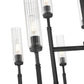 Z-Lite Esme 38" 9-Light Matte Black Steel Frame Clear Glass Shade Chandelier