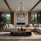 Z-Lite Esme 38" 9-Light Matte Black Steel Frame Clear Glass Shade Chandelier