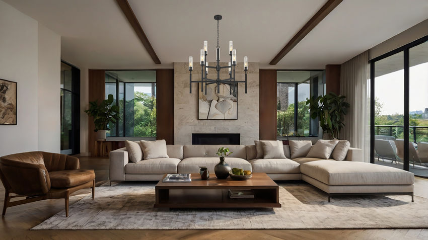 Z-Lite Esme 38" 9-Light Matte Black Steel Frame Clear Glass Shade Chandelier