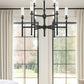 Z-Lite Esme 38" 9-Light Matte Black Steel Frame Clear Glass Shade Chandelier