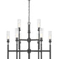 Z-Lite Esme 38" 9-Light Matte Black Steel Frame Clear Glass Shade Chandelier