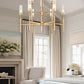 Z-Lite Esme 38" 9-Light Modern Gold Steel Frame Clear Glass Shade Chandelier