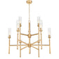 Z-Lite Esme 38" 9-Light Modern Gold Steel Frame Clear Glass Shade Chandelier