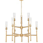 Z-Lite Esme 38" 9-Light Modern Gold Steel Frame Clear Glass Shade Chandelier