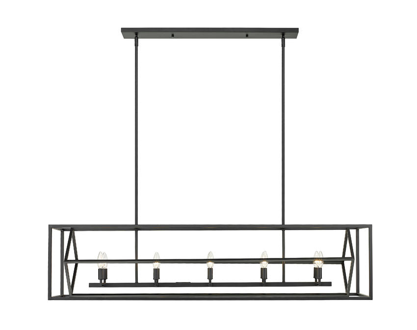 Z-Lite Euclid 13" 10-Light Matte Black Steel Island Light