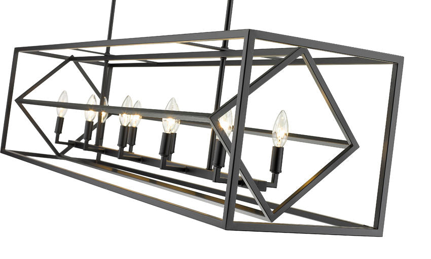 Z-Lite Euclid 13" 10-Light Matte Black Steel Island Light