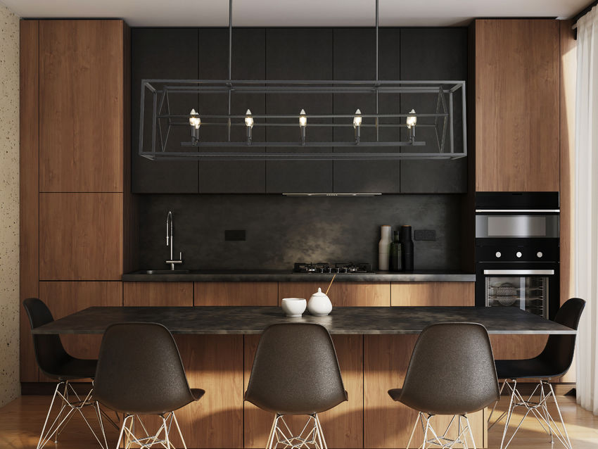 Z-Lite Euclid 13" 10-Light Matte Black Steel Island Light