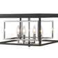 Z-Lite Euclid 15" 4-Light Chrome and Matte Black Steel Flush Mount Lighting