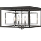 Z-Lite Euclid 15" 4-Light Chrome and Matte Black Steel Flush Mount Lighting