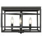 Z-Lite Euclid 15" 4-Light Matte Black Steel Flush Mount Lighting