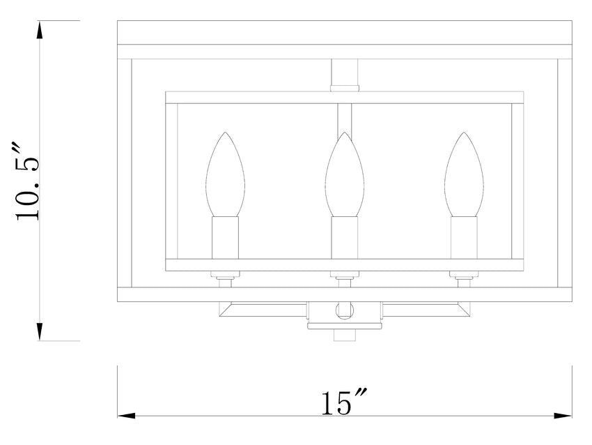 Z-Lite Euclid 15" 4-Light Matte Black Steel Flush Mount Lighting